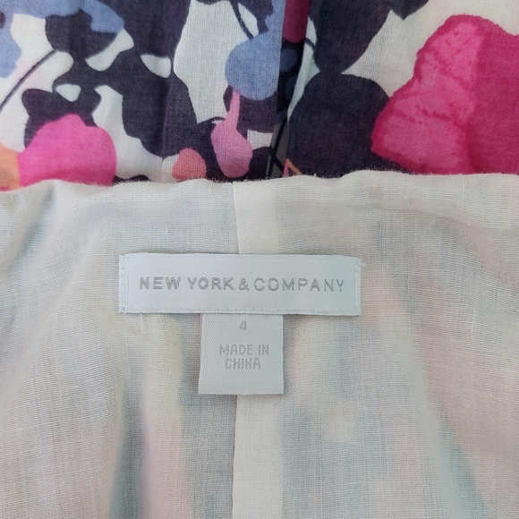 New York & Company 100% Cotton Colorful Floral Skirt Sz 4 - Picture 7 of 9